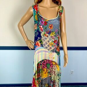 Johnny Was Patchwork Maxi Dress Sleeveless  XL  Excellent Condition
